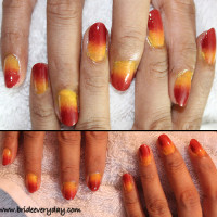 How to do blended nail art using sponge at home