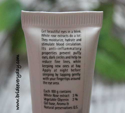 The Natures Co White Rose Under Eye Gel Review