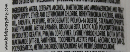 Tresemme Split Remedy Conditioner Ingredients