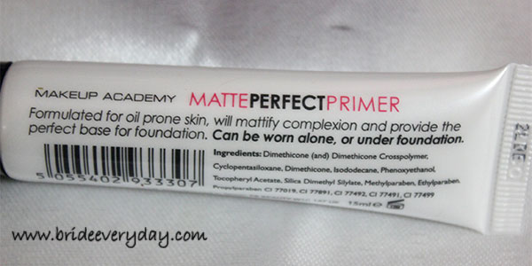 Make up Academy (MUA) Matte Perfect Complexion Balancing Primer Review