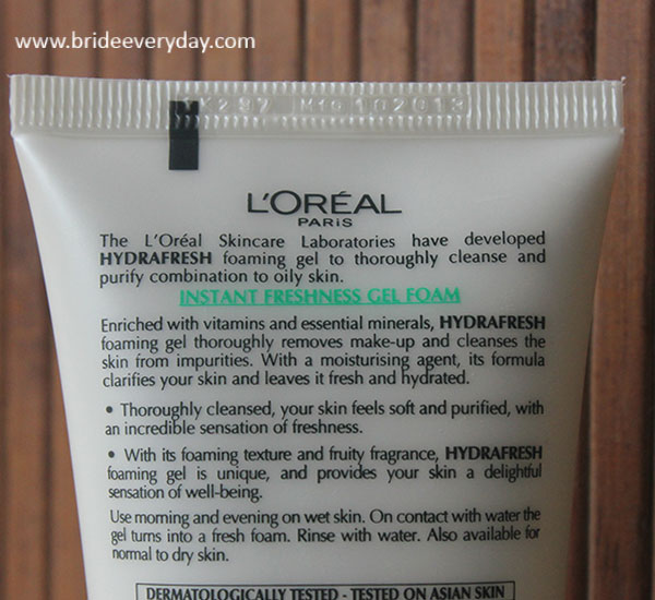 Loreal Paris Hydrafresh Instant Freshness Gel Foam Face Wash Review