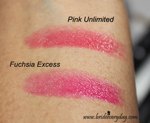 Oriflame The One Colour Unlimited Lipsticks Review Fuchsia Excess, Pink Unlimited