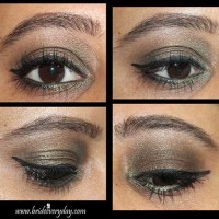 Eye Makeup Look Olive Green Amidst Golden Brown
