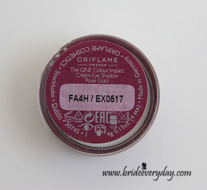 Oriflame The ONE Colour Impact Cream Eye Shadow Rose Gold Review Swatch
