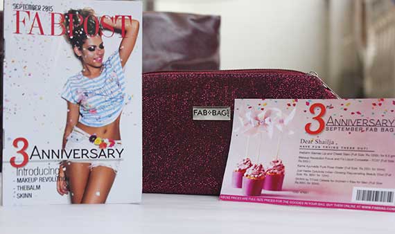 3rd Anniversary-September 2015 Fab Bag Review