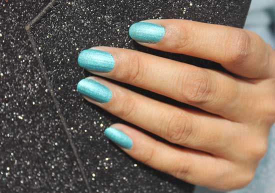 Sally Hansen Satin Glam Nail Color In Shade Teal Tulle Review Swatch