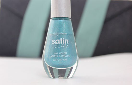 Sally Hansen Satin Glam Nail Color In Shade Teal Tulle Review Swatch