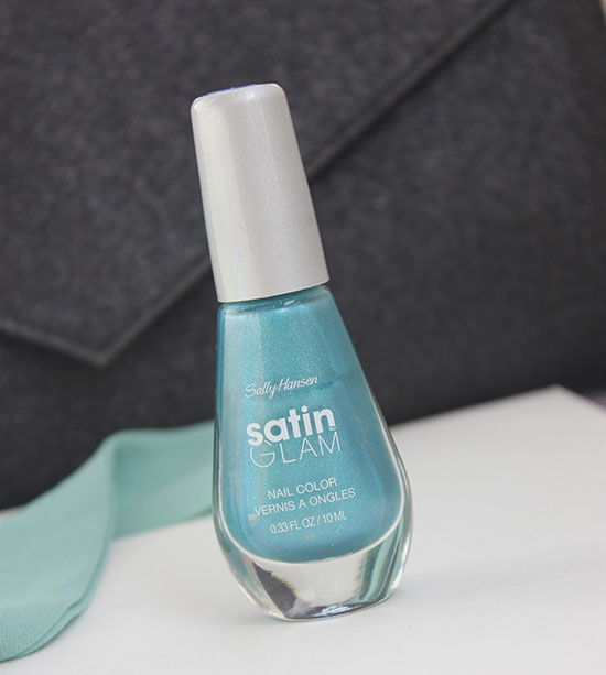 Sally Hansen Satin Glam Nail Color In Shade Teal Tulle Review Swatch