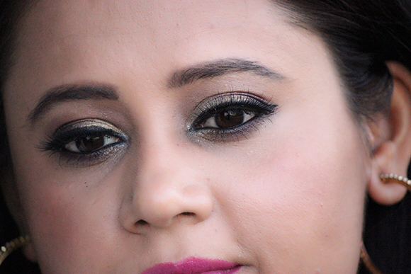 Indian Festival Makeup Look #4- Golden Eyes With Violet Lips