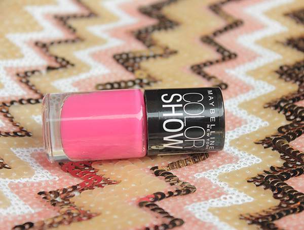Maybelline Color Show Nail Polish Fiesty Fuschia 213 Review Swatches (5)