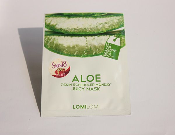 Day 1 Monday-Lomilomi 7 Skin Scheduler Mask-Monday Aloe Juicy Review