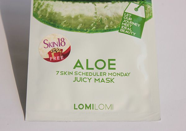 Day 1 Monday-Lomilomi 7 Skin Scheduler Mask-Monday Aloe Juicy Review