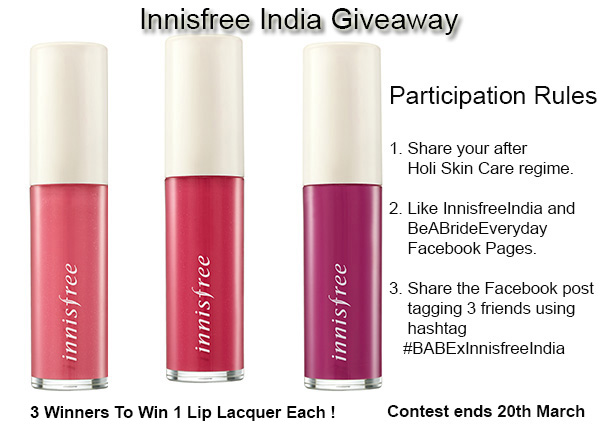 Innisfree India Giveaway-3 WINNERS To Win Stunning Lip Lacquers (2)
