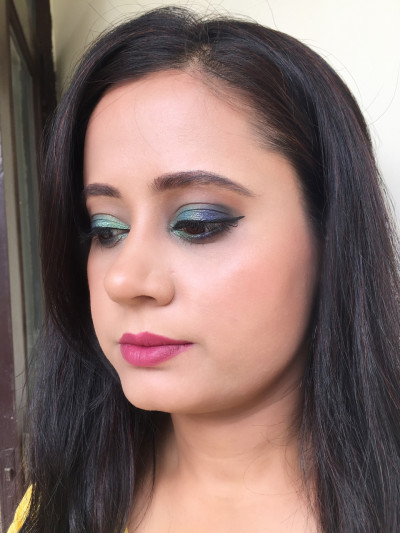 Makeup Look-Peacock Eyes With Rosy Pink Lips