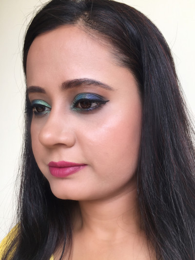 Makeup Look-Peacock Eyes With Rosy Pink Lips