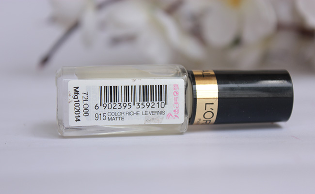 L'Oreal Paris Color Riche Le Vernis Top Coat Matte 915 Review Swatches (5)