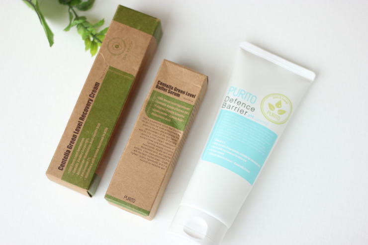 PURITO Defence Barrier Ph Cleanser, Centella Green Level Recovery Cream and Buffet Serum Review 2